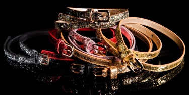 Trendy belt with glitter Gold